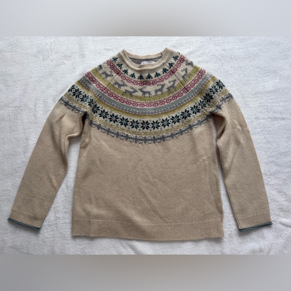 Anthropologie Tabitha Webb Fair Isle Sweater Wool Blend Size M